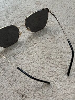 Micheal Kors octangal Women’s gold  Frame Black Lens Sunglasses